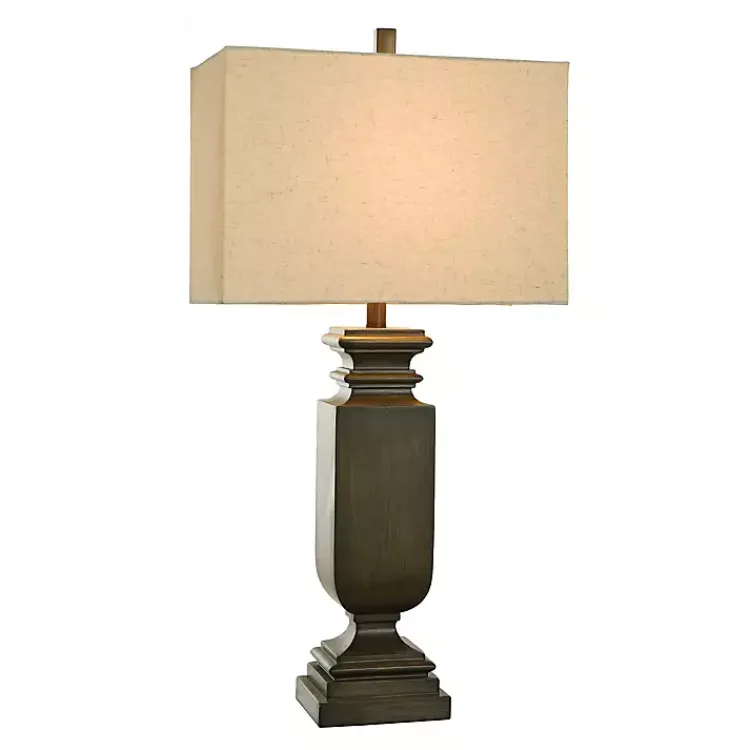Kirklands Home Brown Traditional Rectangular Table Lamp Clearance