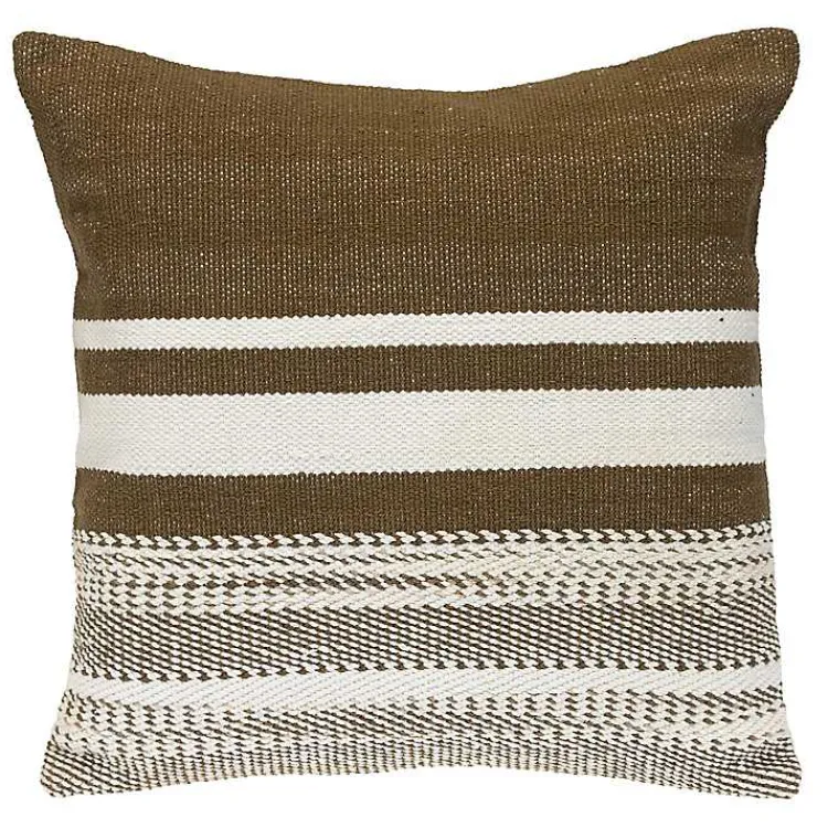 Pillows>Kirklands Home Brown Transitional Stripe Pillow