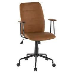 Kirklands Home Tufted Faux Leather Office Chair Brown