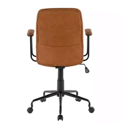 Kirklands Home Tufted Faux Leather Office Chair Brown