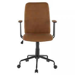 Kirklands Home Tufted Faux Leather Office Chair Brown