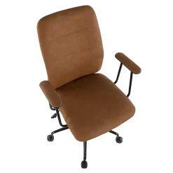 Kirklands Home Tufted Faux Leather Office Chair Brown