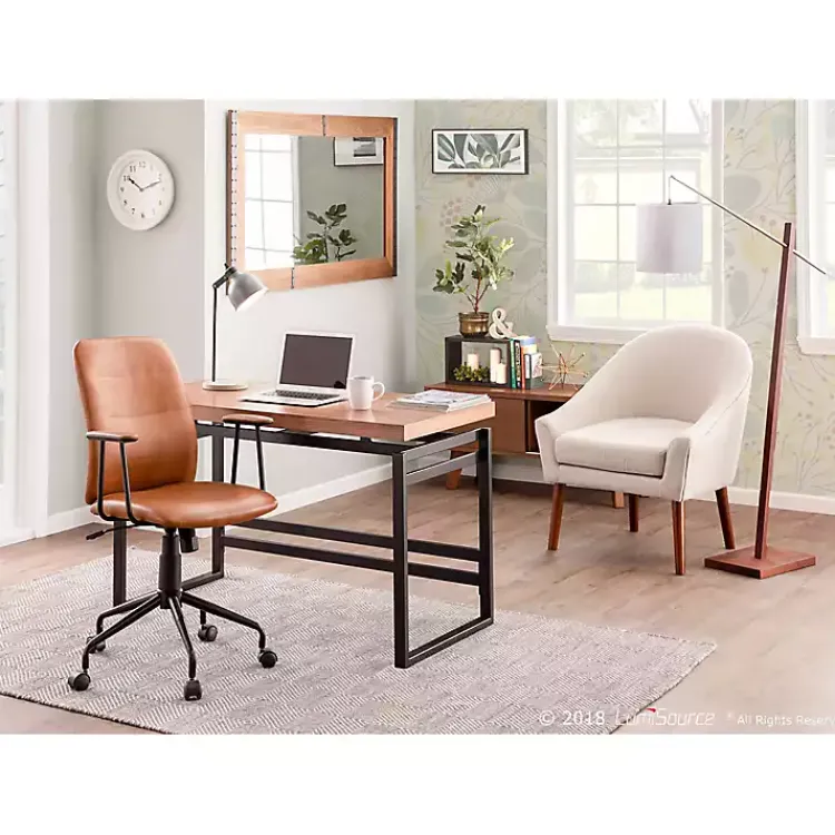 Kirklands Home Tufted Faux Leather Office Chair Brown