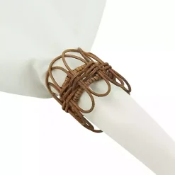 Kirklands Home Twisted Rattan Napkin Rings, Set of 4 Brown Sale