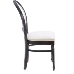 Kirklands Home Brown Upholstered Oval Dining Chairs, Set of 2 White