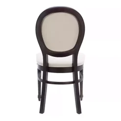 Kirklands Home Brown Upholstered Oval Dining Chairs, Set of 2 White