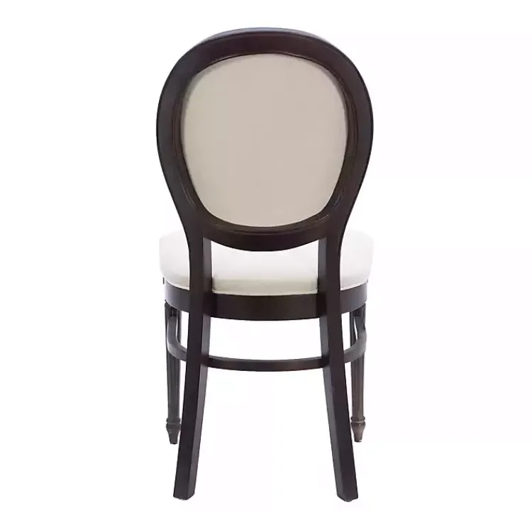Kirklands Home Brown Upholstered Oval Dining Chairs, Set of 2 White