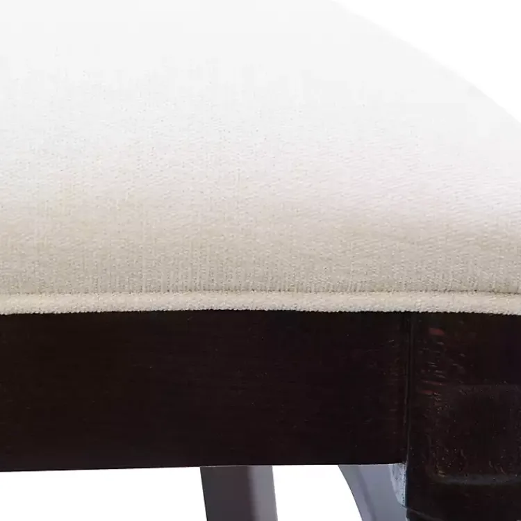 Kirklands Home Brown Upholstered Oval Dining Chairs, Set of 2 White