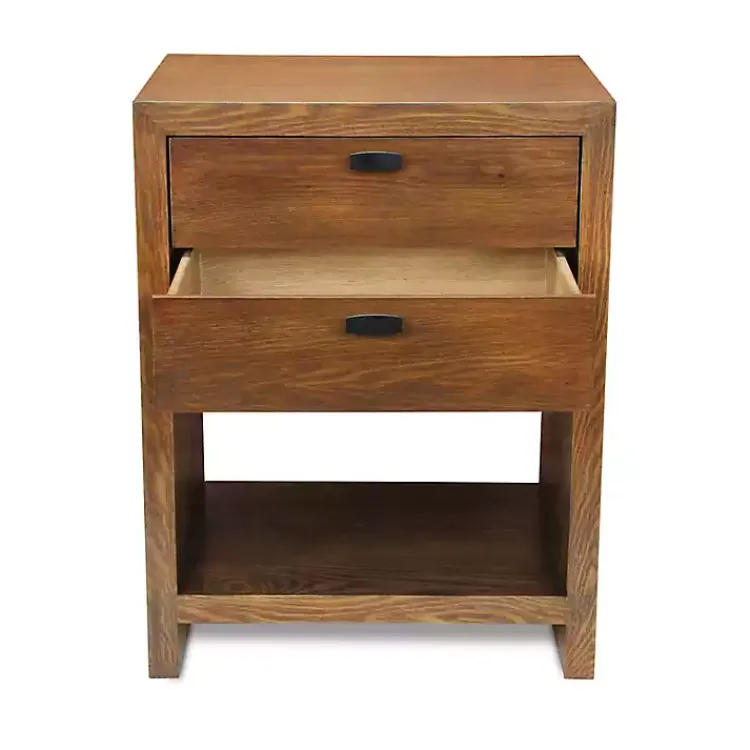 Kirklands Home Vivara 2-Drawer Nightstand Brown Clearance