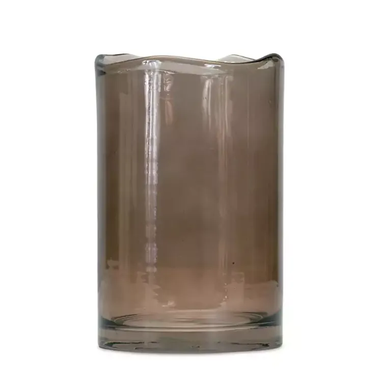 Vases>Kirklands Home Wavy Glass Vase, 8 in. Brown