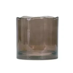 Vases>Kirklands Home Wavy Glass Vase, 6 in. Brown