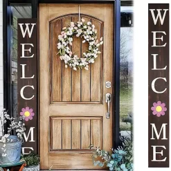 Kirklands Home Welcome Spring Porch Board Brown Hot