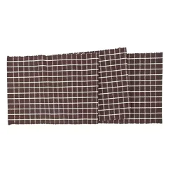 Fall>Kirklands Home Brown Windowpane Plaid Table Runner