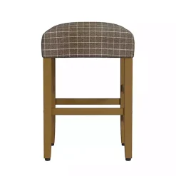 Kirklands Home Windowpane Upholstered Counter Stool Brown New