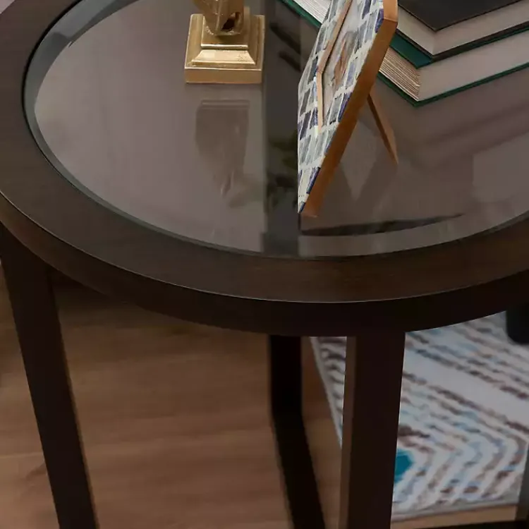 Kirklands Home Wood & Glass Top 3-pc. Table Set Brown Best