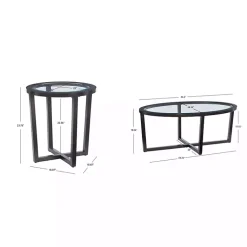 Kirklands Home Wood & Glass Top 3-pc. Table Set Brown Best