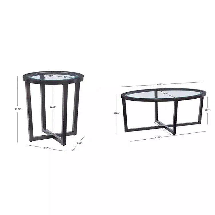 Kirklands Home Wood & Glass Top 3-pc. Table Set Brown Best