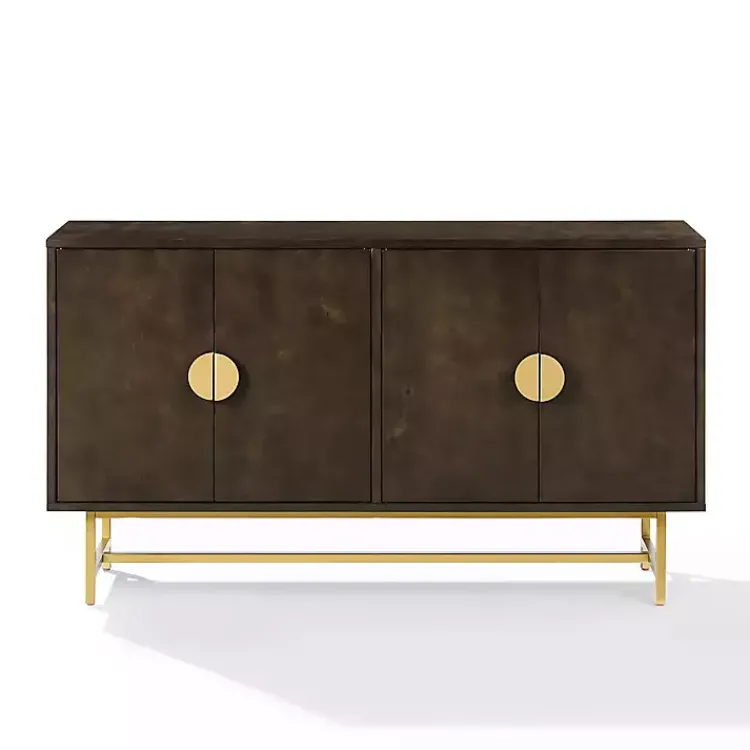 Kirklands Home Wood & Gold Metal Sideboard Brown