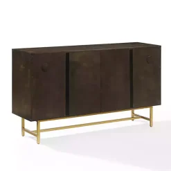 Kirklands Home Wood & Gold Metal Sideboard Brown