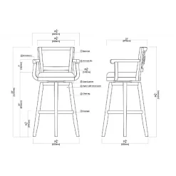 Kirklands Home Wood and Faux Leather Swivel Bar Stool Brown Clearance