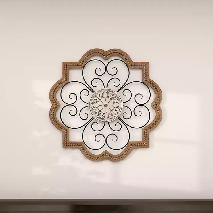 Kirklands Home Brown Wood and Metal Farmhouse Wall Plaque Outlet