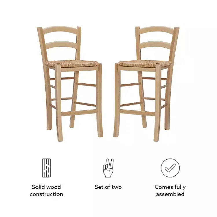 Kirklands Home Wood and Seagrass Counter Stools, Set of 2 Brown Best