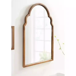 Kirklands Home Brown Wood Arch Hogan Wall Mirror Outlet