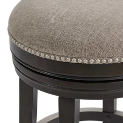 Kirklands Home Brown Wood Backless Swivel Bar Stool Gray Clearance