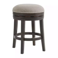 Kirklands Home Brown Wood Backless Swivel 2-pc. Counter Stool Set Gray Best