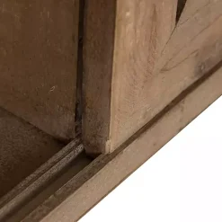 Kirklands Home Wood Barn Door 5-Shelf Wall Cabinet Brown Clearance