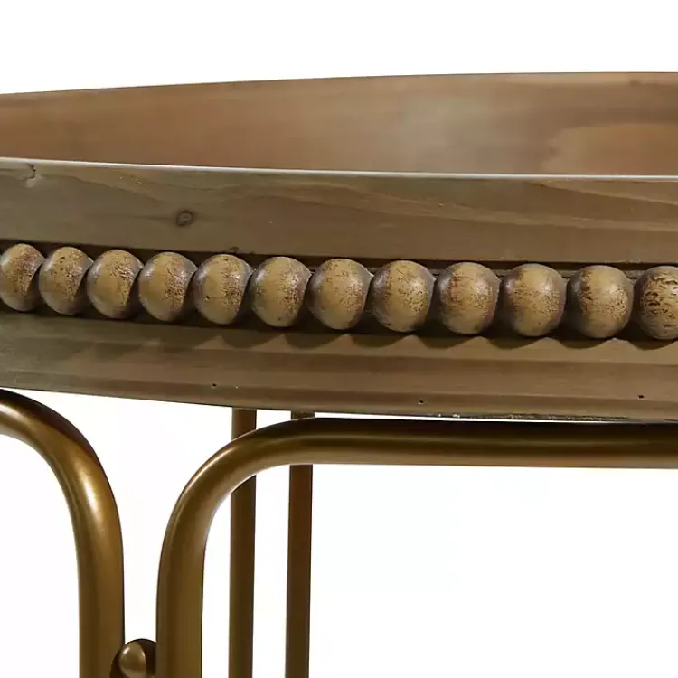 Kirklands Home Wood Beaded Nesting Side Tables, Set of 2 Brown Best