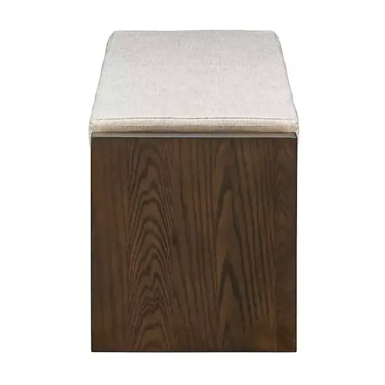 Kirklands Home Wood Bench with Cushion Brown New