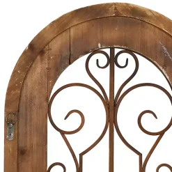 Kirklands Home Wood Black Metal Scrollwork Wall Plaque Brown Hot