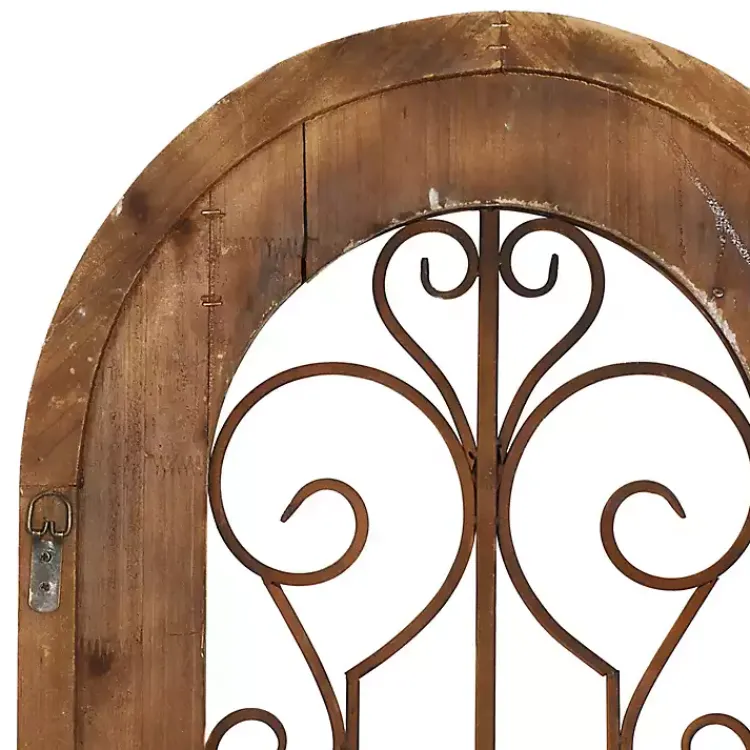 Kirklands Home Wood Black Metal Scrollwork Wall Plaque Brown Hot