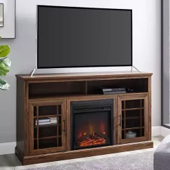 Kirklands Home Wood 2-Door LED Fireplace Cabinet Brown Sale