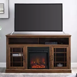 Kirklands Home Wood 2-Door LED Fireplace Cabinet Brown Sale