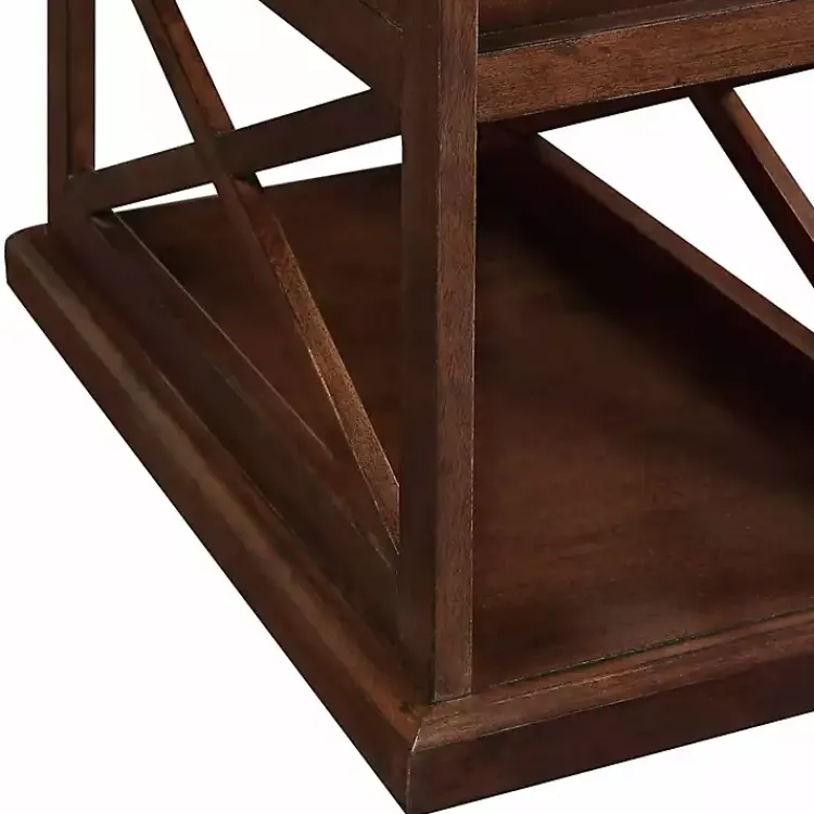 Kirklands Home Wood Double X Sides Accent Table Brown Best