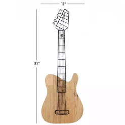 Kirklands Home Brown Wood Electric Guitar Wall Plaque New