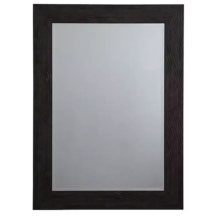 Kirklands Home Brown Wood Framed Beveled Edge Wall Mirror