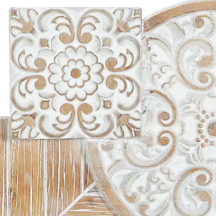 Kirklands Home Brown Wood Geometric Layered Shapes Wall Plaque Clearance