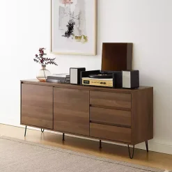 Kirklands Home Wood Hairpin Legs Media Cabinet Brown
