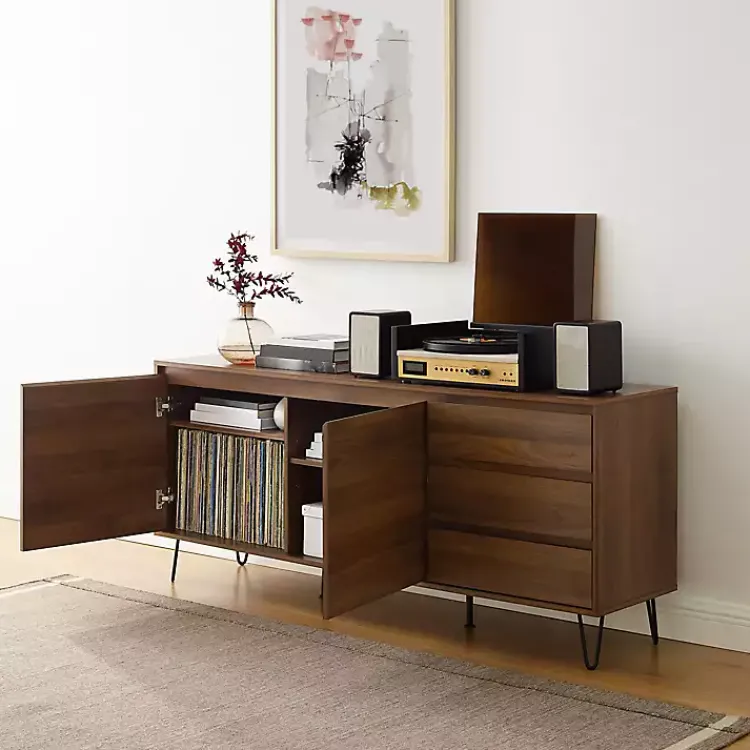 Kirklands Home Wood Hairpin Legs Media Cabinet Brown