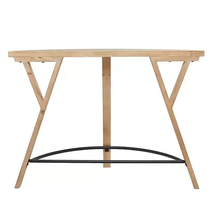 Kirklands Home Wood Half Round Console Table Brown Hot