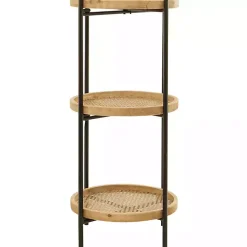 Kirklands Home Wood Mesh Woven 3-Tier Accent Table Brown Discount