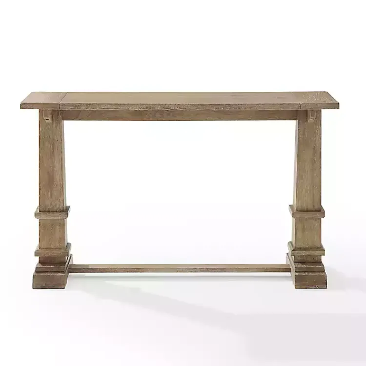 Kirklands Home Brown Wood Pedestal Base Console Table New