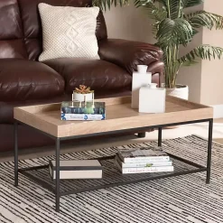 Kirklands Home Wood Raised Edge Coffee Table Brown Online