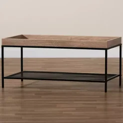 Kirklands Home Wood Raised Edge Coffee Table Brown Online