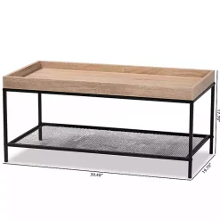 Kirklands Home Wood Raised Edge Coffee Table Brown Online