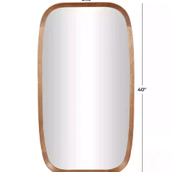 Kirklands Home Wood Rounded Edges Mirror Brown Outlet