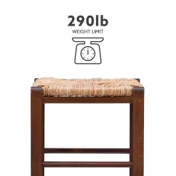 Kirklands Home Wood Seagrass Backless 2-pc. Bar Stool Set Brown Outlet